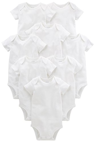 Simple Joys by Carter's Baby paquete de 8 body de manga corta ,Blanco ,6-9 Meses