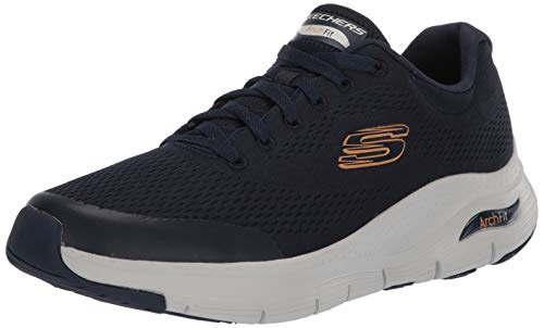 Skechers Arch Fit, Zapatillas Hombre, Azul (Navy Textile/Synthetic/Trim Nvy), 40 EU