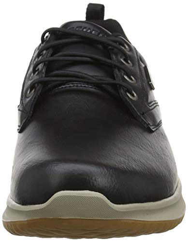 Skechers Delson-Antigo, Zapatos de Cordones Oxford Hombre, Negro (BLK Black Leather), 41 EU