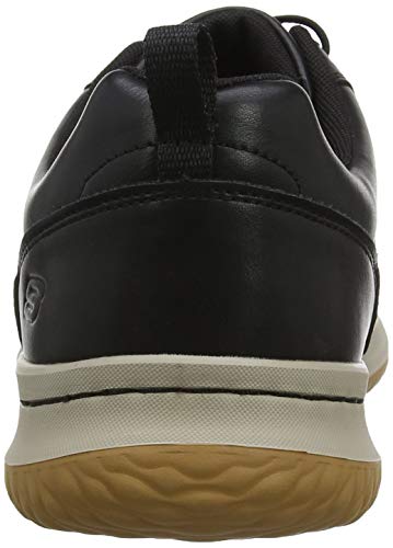 Skechers Delson-Antigo, Zapatos de Cordones Oxford Hombre, Negro (BLK Black Leather), 41 EU