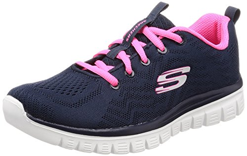 Skechers Graceful-Get Connected, Zapatillas Mujer, Multicolor (NVHP Black Mesh/Trim), 39 EU