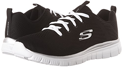 Skechers Graceful-Get Connected, Zapatillas Mujer, Negro (BKW Black Mesh/Trim), 37 EU