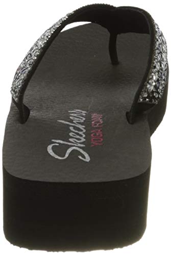 Skechers Vinyasa, Chanclas Mujer, Negro (Black Mitobuck/Clear/Black Trim Black), 40 EU