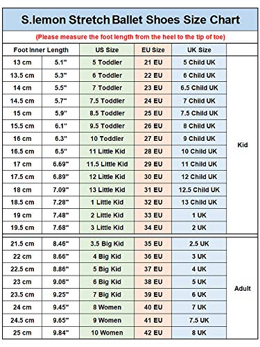 S.lemon Elástico Lona Zapatillas de Ballet Zapatos de Baile para Niños Niñas Mujeres Hombres Rosa (23 EU)