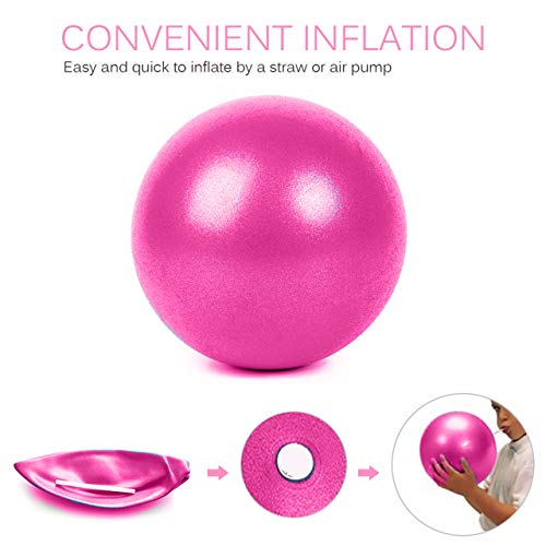 Slosy Pelota Pilates 25cm Rosa Accesorios Gym Balón Yoga para Embarazadas Pequeño Material de Gimnasio Bola Pequeña Fitness Mini Ball Entrenamiento Mejora la Postura Equilibrio Rehabilitacion