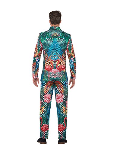 Smiffys Hawaiian Flamingo Suit Traje de Flamenco Tropical Hawaiano, Multicolor, M - Size 38"-40" Unisex Adulto