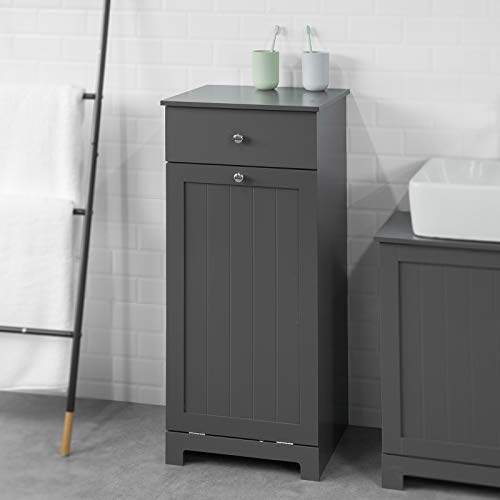 SoBuy BZR21-DG Cesto para Ropa Sucia,Amario para Baño 40x38x90 cm ES (Gris)