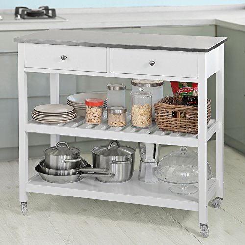 SoBuy Carrito de Servir, estantería de Cocina, Carrito de Cocina móvil,FKW47-W,ES