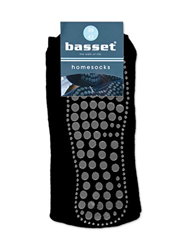 sockenkauf24 3 o 6 Pares Calcetines Antideslizantes Hombre Mujer Algodón ABS (47-50, 3 Pares - Negro)