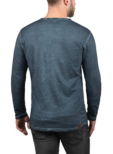 !Solid Timur Camiseta Básica De Manga Larga Longsleeve para Hombre con Cuello Grandad De 100% algodón, tamaño:S, Color:Insignia Blue (1991)