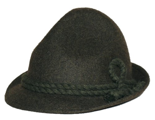 Sombrero de traje regional Loden sombrero verde Fischer sombrero de loden, sombrero de triángulo para hombre y mujer, alpinista, cazador, senderismo, caza, montañismo, pescador, bosque, tiempo libre, verde oliva verde 59