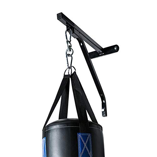 Soporte De La Bolsa De Perforación, Perchero De La Bolsa De Arena, Montaje En Pared Soporte De Suspensión De Acero Estructura Triangular Estructura Negra Acabado Óxido Negro 45Kg Carga, Para Entrenar