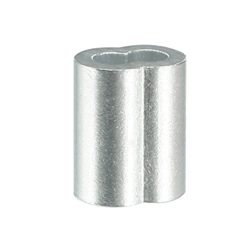 SOURCING MAP sourcing map 50uds 3mm Bucle Engarzado Funda Tubo de Aluminio Manguitos para Cable Pasacables Forma en 8