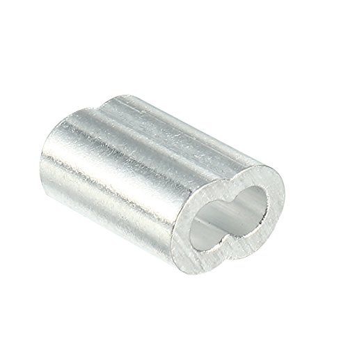 SOURCING MAP sourcing map 50uds 3mm Bucle Engarzado Funda Tubo de Aluminio Manguitos para Cable Pasacables Forma en 8