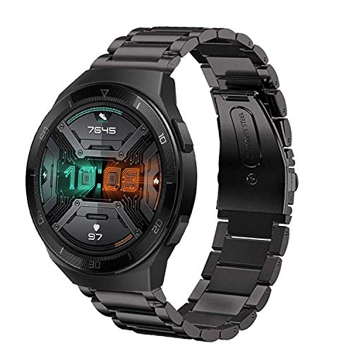 SPGUARD Correa Compatible con Correa Huawei Watch GT2 46mm Huawei Watch GT 2e Correa,Pulsera de Repuesto de Metal de Acero Inoxidable para Huawei GT2 46mm/Huawei GT 2e/Active-Negro