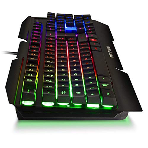 SPIRIT OF GAMER - Teclado Gaming PRO-K5 AZERTY - Semimecánico - 19 Teclas Anti-Efecto Fantasma - RGB - Retroiluminación - Play Modo – PS4 / XBOX ONE / PC / MAC