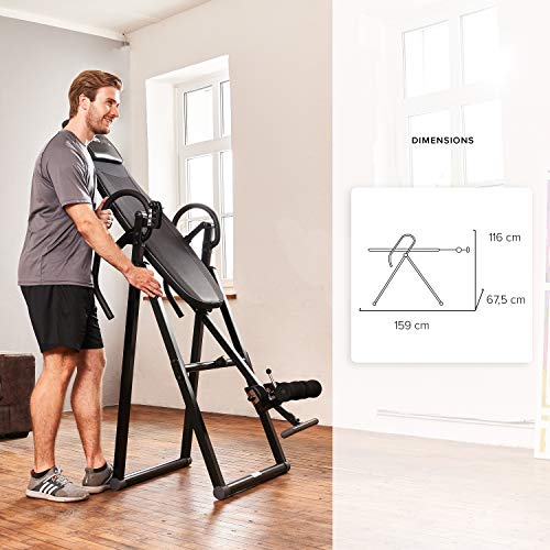 SportPlus Tabla de Inversión con Sistema de Balance Perfecto, Tabla de Gravedad, Max Peso de Usuario 135 Kg, Altura 199 Cm