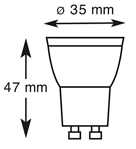 Spot LED greenandco® IRC 90+ GU10 35mm 3W (corresponde a 30W) 220lm 3000K (blanco cálido) 50° 230V AC, sin parpadeo, no regulable