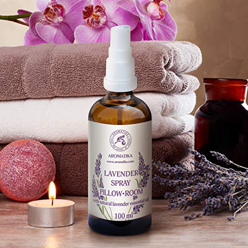 Spray de Aromaterapia de Lavanda 2 x 100ml - 100% Pura Aceite Esencial de Lavanda - Ideal para Yoga - Spray para Almohada - Relajación - Sueño y Spray para Habitación