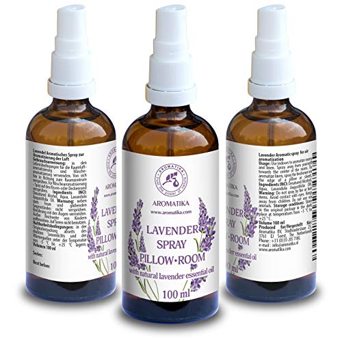 Spray de Aromaterapia de Lavanda 2 x 100ml - 100% Pura Aceite Esencial de Lavanda - Ideal para Yoga - Spray para Almohada - Relajación - Sueño y Spray para Habitación