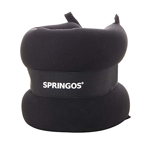 SPRINGOS Juego de Manguitos de Pesas ｜ par ｜ Pesas para pies/Manos ｜ Pesas para Tobillos ｜ Neopreno ｜ Ajustables ｜ Pesas para Correr (Negro 2 x 2,5 kg)