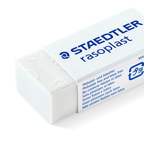 Staedtler Rasoplast 526 B30. Goma de borrar blanca con faja de cartón. Caja de 30 unidades.