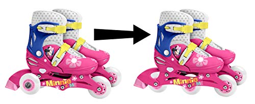 Stamp Sas- Minnie Adjustable Two in One 3 Wheels Skate Size 27-30, Color Pink, Sizes (J100930)