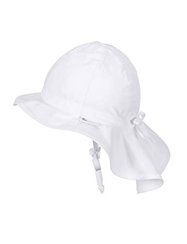 Sterntaler Sombrero unisex con cintas y protector de cuello, Edad: de 18-24 meses, Tamaño: 51, Blanco