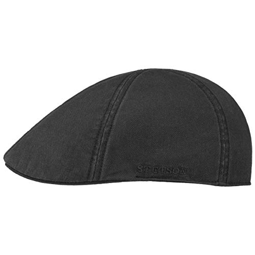 Stetson Gorra Texas con Protección UV Hombre - Gorro Ivy de algodón Sol Visera Primavera/Verano - L (58-59 cm) Negro