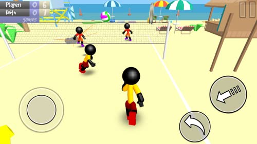 Stickman voleibol en la playa