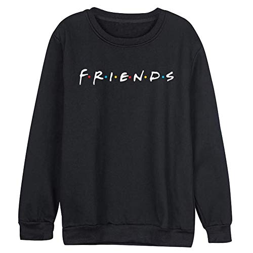 Sudadera Friends Mujer Serie Sin Capucha Casual Pullover Hip Hop Danza Camisetas Mejores Amigas Manga Larga Cuello Redondo Otoño Invierno Primavera para Gemelos Hermanas Hoodie Camisas Top Streetwear