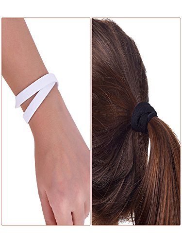 Sumind 4 Piezas de Diadema Deportiva Diadema Elástica Antideslizante Gruesa Banda de Pelo de Fútbol para Mujeres y Hombres, Negro y Blanco