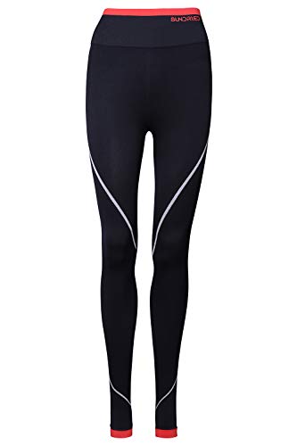 Sundriedel Gimnasio del Deporte para Mujer Leggings Prima Sport Tela del diseñador Aptitud Que se Ejecuta Yoga Medias Training (Negro, M)