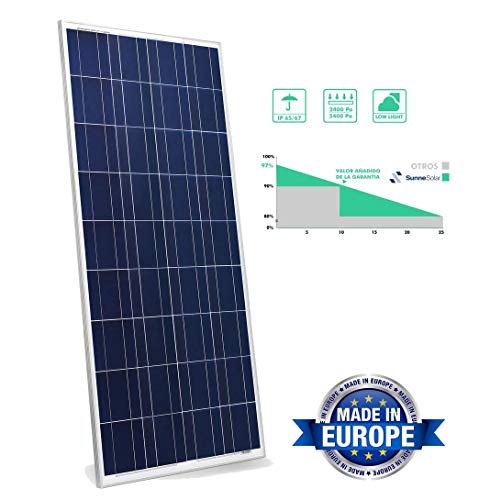 SunneSolar - Panel Solar Policristalino de 330W, 24V y 72 células ideal Para Vivienda Habitual Chalets e Instalaciones en Casas de Campo