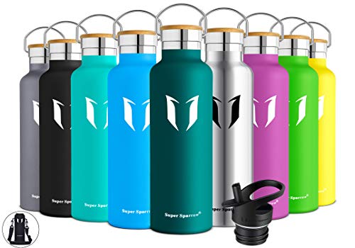 Super Sparrow Botella de agua aislada al vacío de acero inoxidable, diseño de pared doble, boca estándar - 350ml / 500ml / 620ml / 750ml / 1L - sin bpa Botellas - para correr, gimnasio, yoga, ciclismo