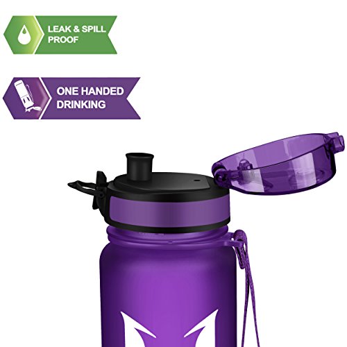 Super Sparrow Botella de Agua Deportiva -350ml & 500ml & 1000ml - Sin BPA (Mate-Orquídea, 1000ml-32oz)