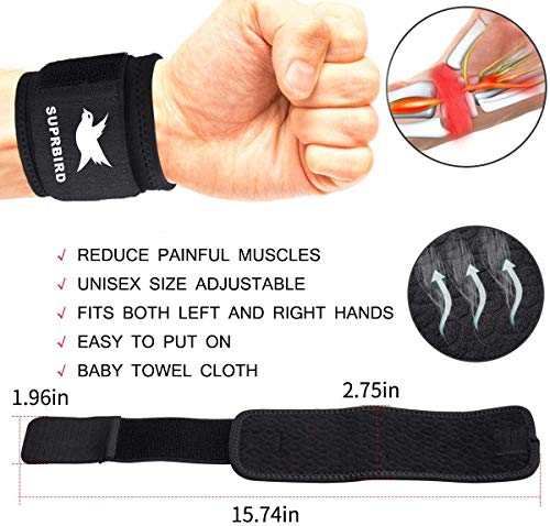 SUPRBIRD 2 Piezas Muñequeras Deportivas, Muñequeras Crossfit Hombre y Mujer para Levantar de Pesas, Gym, Padel, Tenis, Flexiones, Tendinitis, Ortesis de Mano