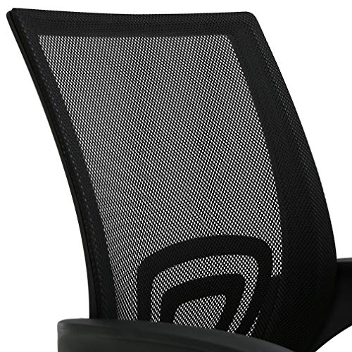 T-LoVendo TY-H03-BLACK Silla de Oficina con Soporte Lumbar, Negro