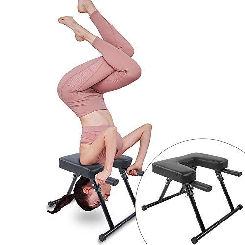 Taburete de Yoga Headstand, Silla Plegable de inversión Fitness Multifuncional Silla de Yoga Headstand Bancos de inversión para el hogar Fitness Head Stand Traine