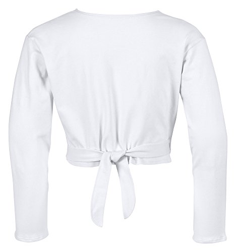 tanzmuster Chaqueta de Ballet Cruzada 'Mandy' para niñas en Blanco, 116/122 (7-8 años)