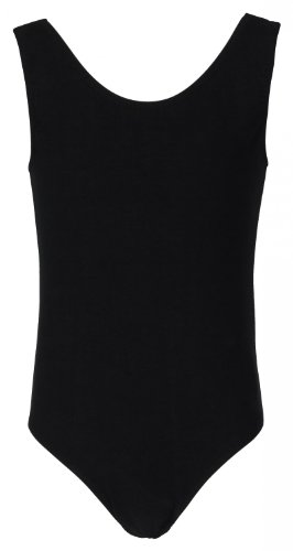 tanzmuster Maillot de Ballet 'Lissy sin Mangas para niñas en Negro, 140/146 (11-12 años)