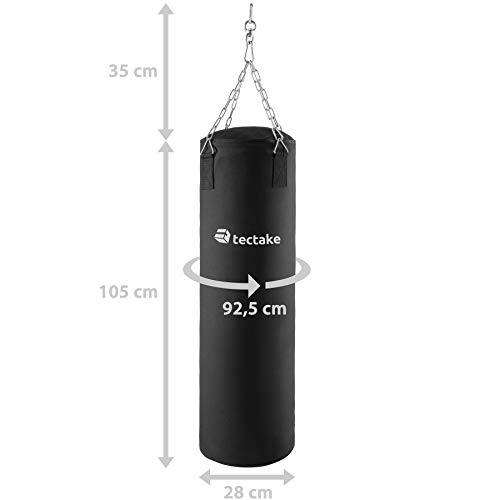 TecTake Saco de Boxeo 25kg Lleno Saco de Arena con suspensión Robusta de Cadena | Altura 105cm