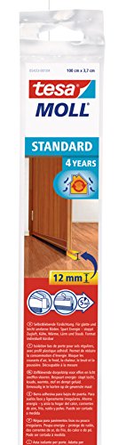 Tesa 05433-00101-00, Barra para Puerta de PVC Cepillo para Suelos Lisos, 1 m x 37 mm, Marrón