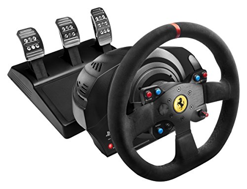 Thrustmaster T300 Ferrari Integral Alcantara Edition - Volante para PS4/PS3/PC, Force Feedback, 3 pedales, Licencia Oficial Ferrari