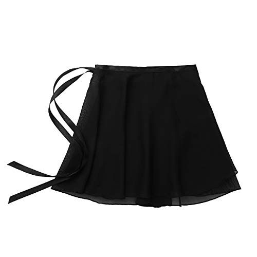 TiaoBug Falda de Gasa Deportiva Niñas para Danza Ballet Gimnasia Patinaje Niñas Infántil y Mujer Adulta con Cinturilla para Leotardo Maillot Deporte Negro One Size