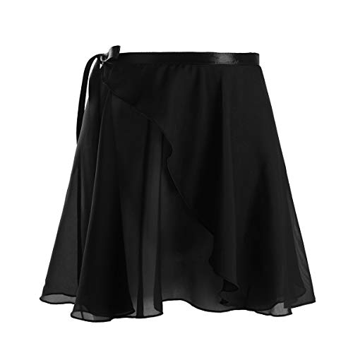 TiaoBug Falda de Gasa Deportiva Niñas para Danza Ballet Gimnasia Patinaje Niñas Infántil y Mujer Adulta con Cinturilla para Leotardo Maillot Deporte Negro One Size