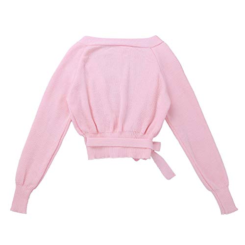 TiaoBug Niñas Chaqueta Deportiva para Danza Ballet Infántil Niñas Cárdigan Envoltura Clásico Elásico Ropa Deportiva Fitness Danza Ballet Gimnasia Rosa A 3-4 años