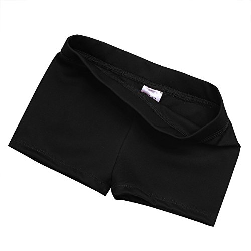 TiaoBug Niñas Chicas Pantalones Cortos de Yoga Ballet Shorts Deportiva Elástica de Danza Baibarina Traje de Baño Playa Verano Braguitas para Niñas 6-12 Años Negro 12 Años