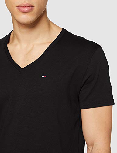 Tommy Hilfiger Original Jersey Camiseta, Negro (Tommy Black 078), Large para Hombre