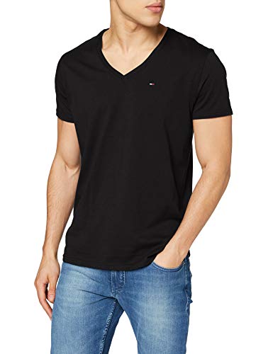 Tommy Hilfiger Original Jersey Camiseta, Negro (Tommy Black 078), Large para Hombre